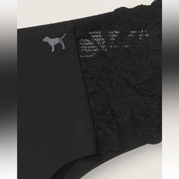 NWT PINK Victoria’s Secret No-Show Cheekster Panty. Pure Black. - Picture 10 of 12